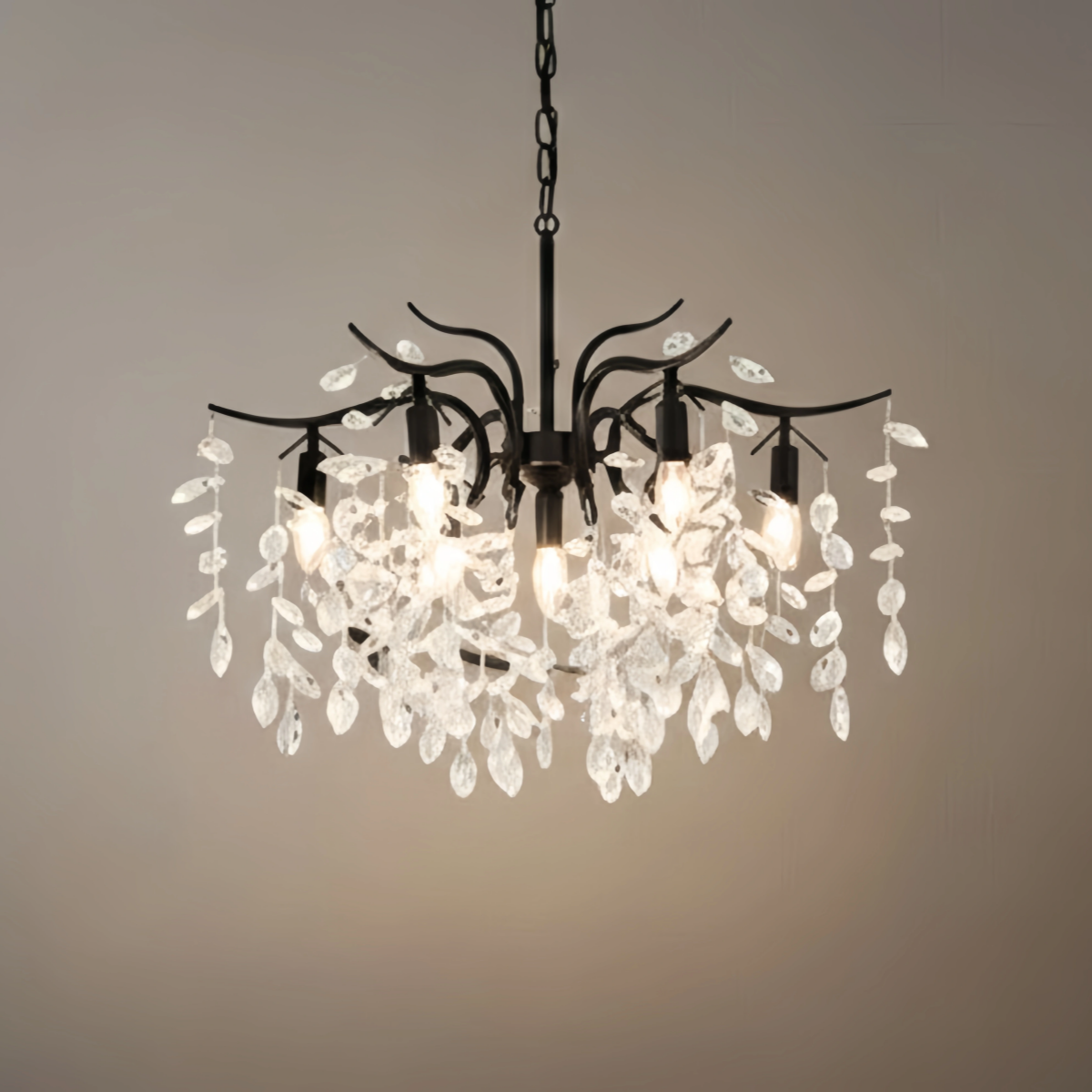 Chandelier – Luxurious Black/Gold Finish for Living/Dining Room